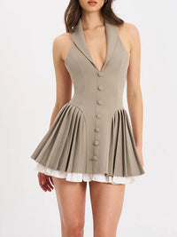 Halter Pleated Dress