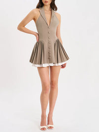 Halter Pleated Dress