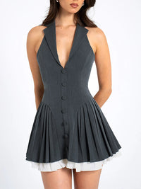Halter Pleated Dress