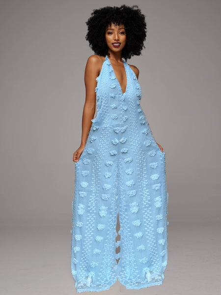 Solid Halter Wide-Leg Jumpsuit -- sold out