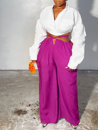 Solid Cutout Pants
