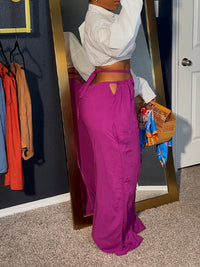 Solid Cutout Pants