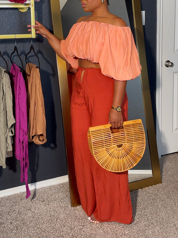 Solid Cutout Pants