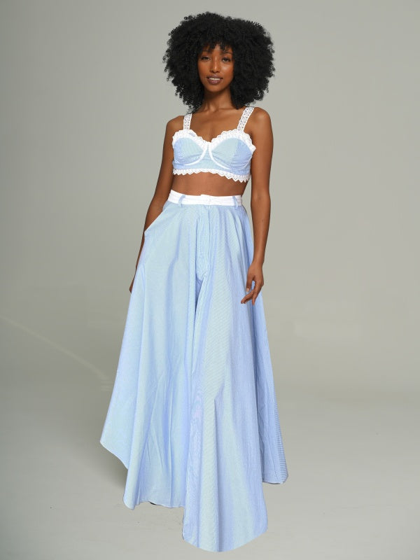 Stripe Bandeau Top & Skirt Set