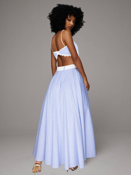 Stripe Bandeau Top & Skirt Set