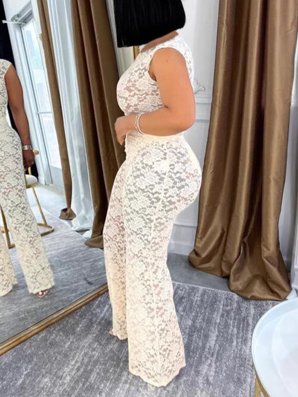Lace Top & Pants Set