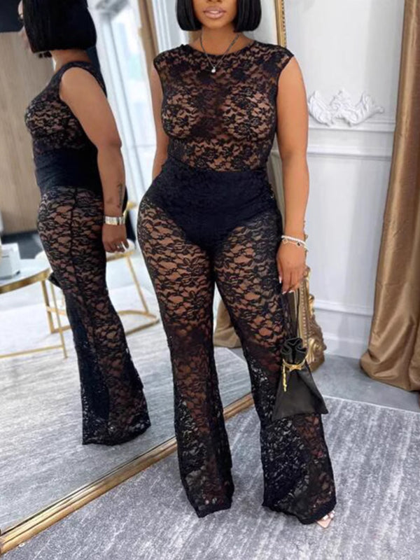 Lace Top & Pants Set