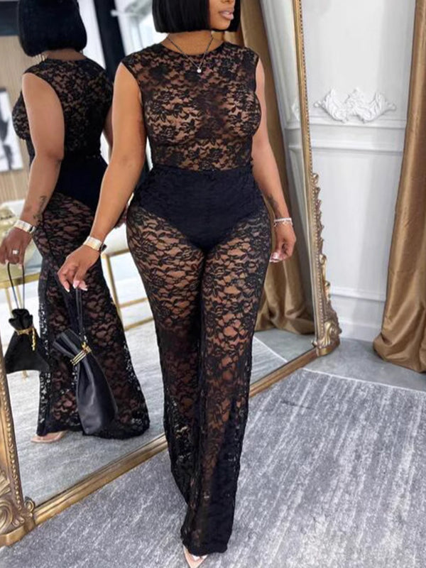 Lace Top & Pants Set