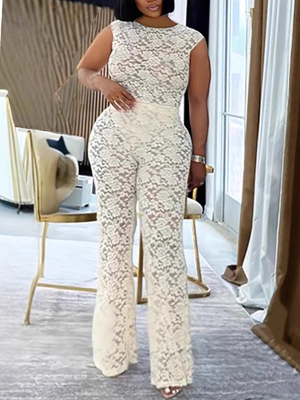 Lace Top & Pants Set