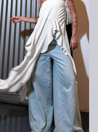Strapless Slit Tunic Top