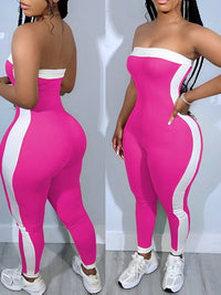 Two-Tone Strapless Jumpsuit