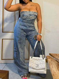 Strapless Denim Jumpsuit