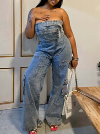 Strapless Denim Jumpsuit