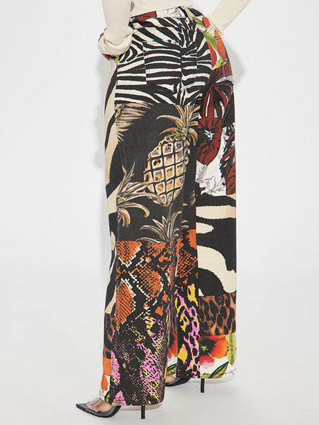 Printed Wide-Leg Pants
