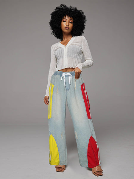 Colorblock Combo Jeans