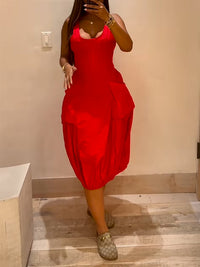 Sleeveless Cutout Cargo Dress