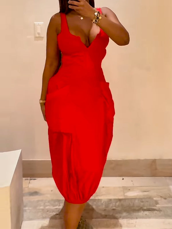 Sleeveless Cutout Cargo Dress
