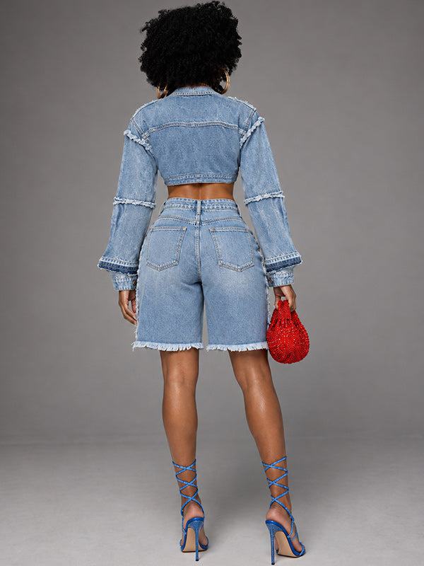 Denim Jacket & Bermuda Shorts Set