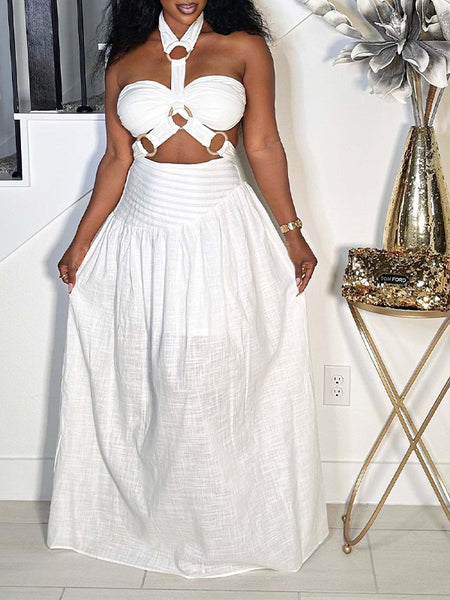 Halter Tied Top & Skirt Set