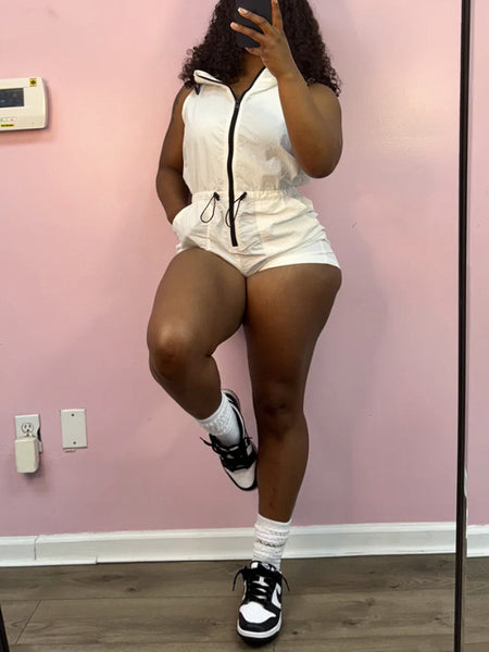 Zip-Front Sleeveless Romper