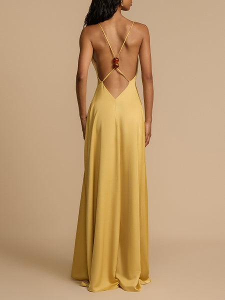 V-Neck Sleeveless Maxi Dress