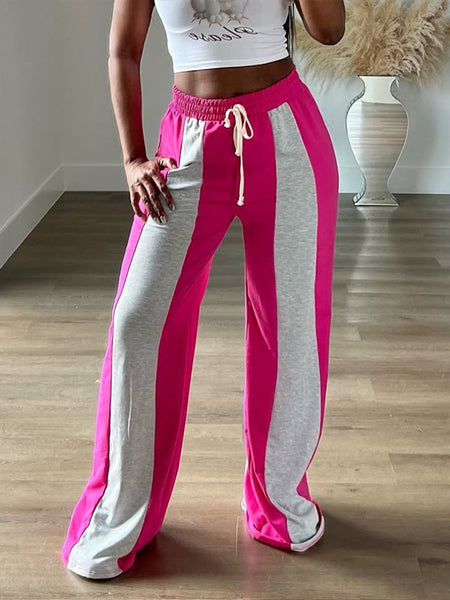Two-Tone Wide Leg Sweatpants