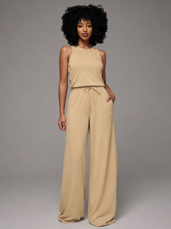 Solid Sleeveless Jumpsuit