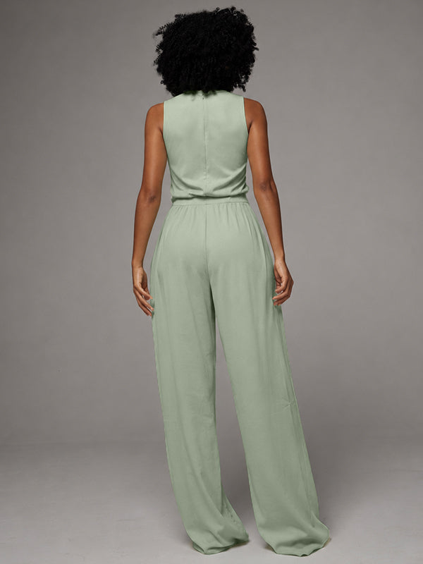 Solid Sleeveless Jumpsuit