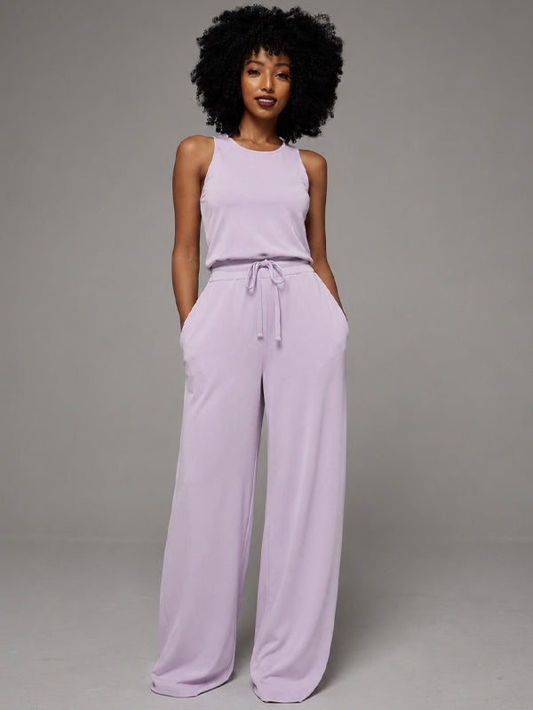 Solid Sleeveless Jumpsuit