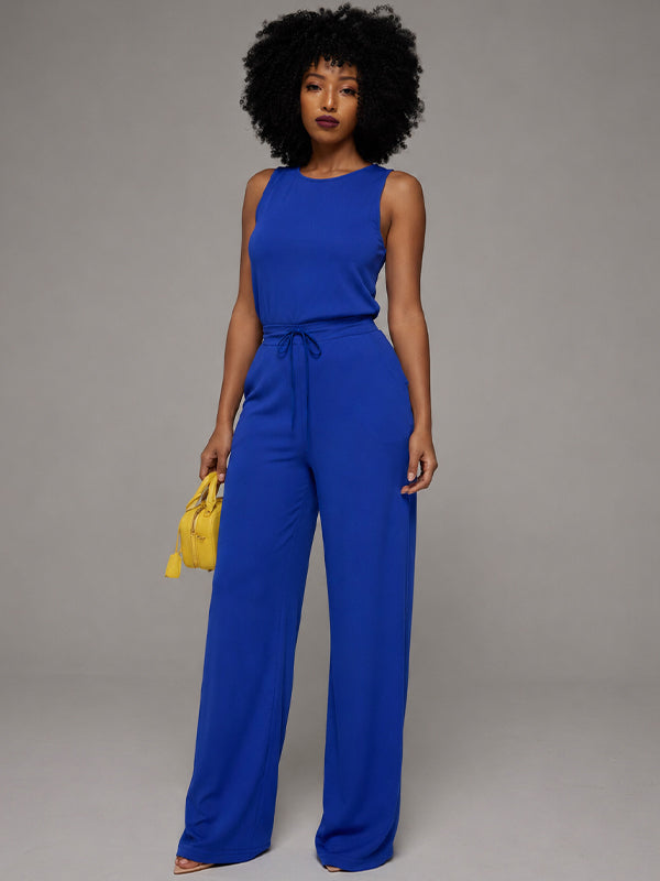 Solid Sleeveless Jumpsuit