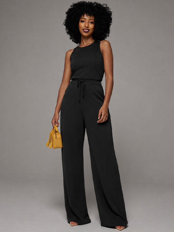 Solid Sleeveless Jumpsuit