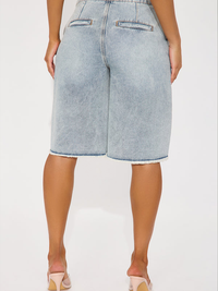 Lace Combo Denim Shorts