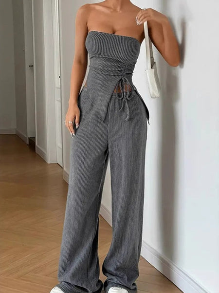 Ribbed Tube Top & Pants Set