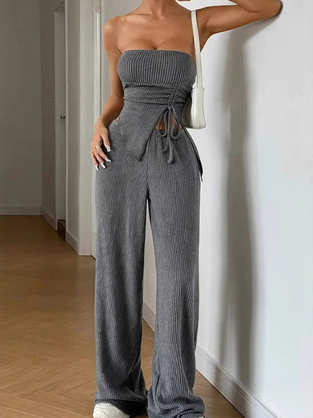 Ribbed Tube Top & Pants Set
