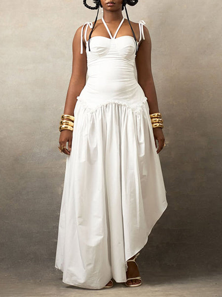 Tied Halter Maxi Dress