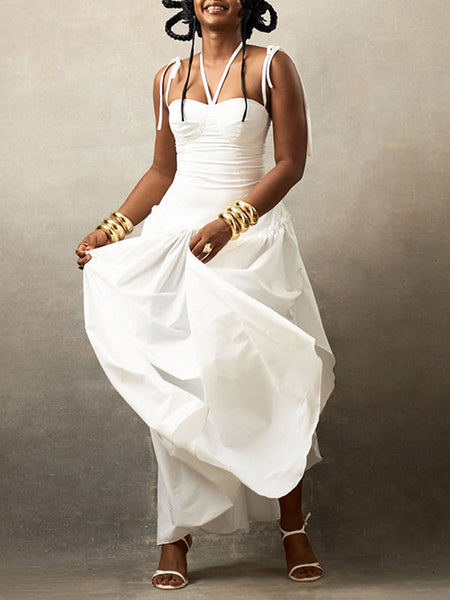 Tied Halter Maxi Dress