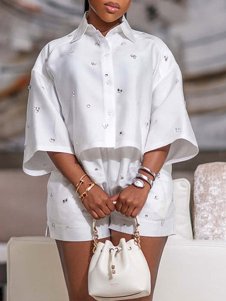 Studded Shirt & Shorts Set