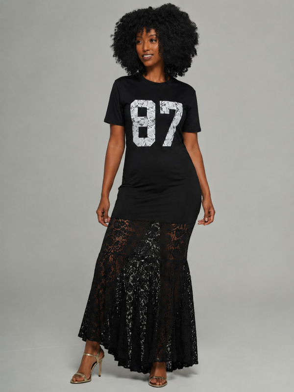 Lace Combo Printed Dress
