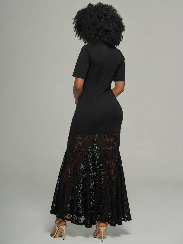 Lace Combo Printed Dress