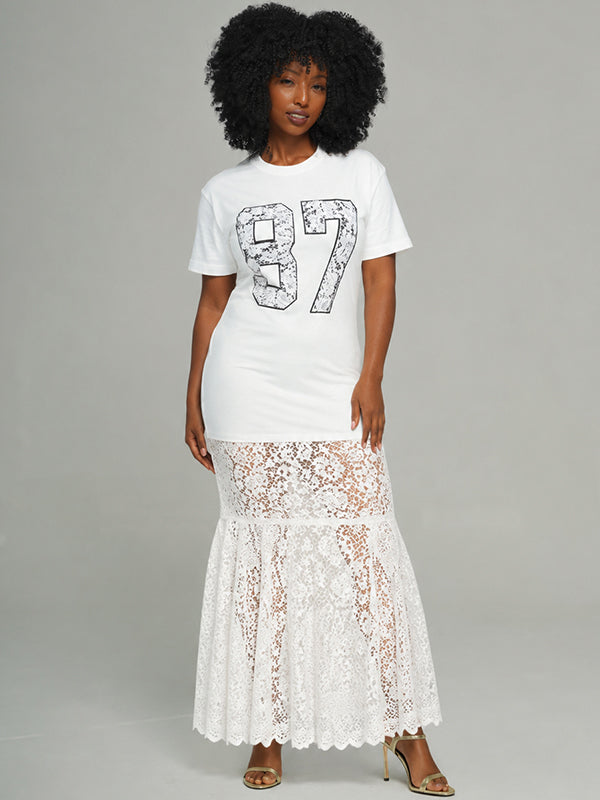 Lace Combo Printed Dress