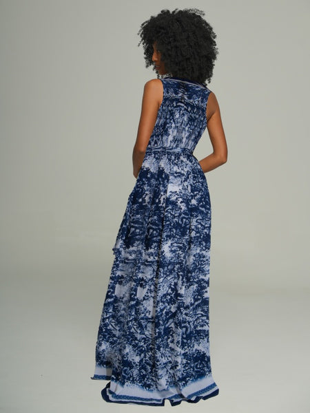 Printed Sleeveless Shirt Dress