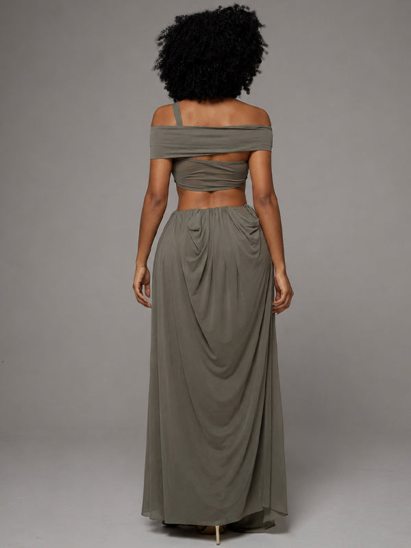 Off-Shoulder Cutout Maxi Dress