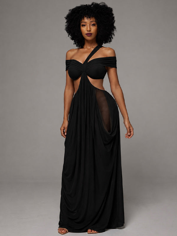 Off-Shoulder Cutout Maxi Dress