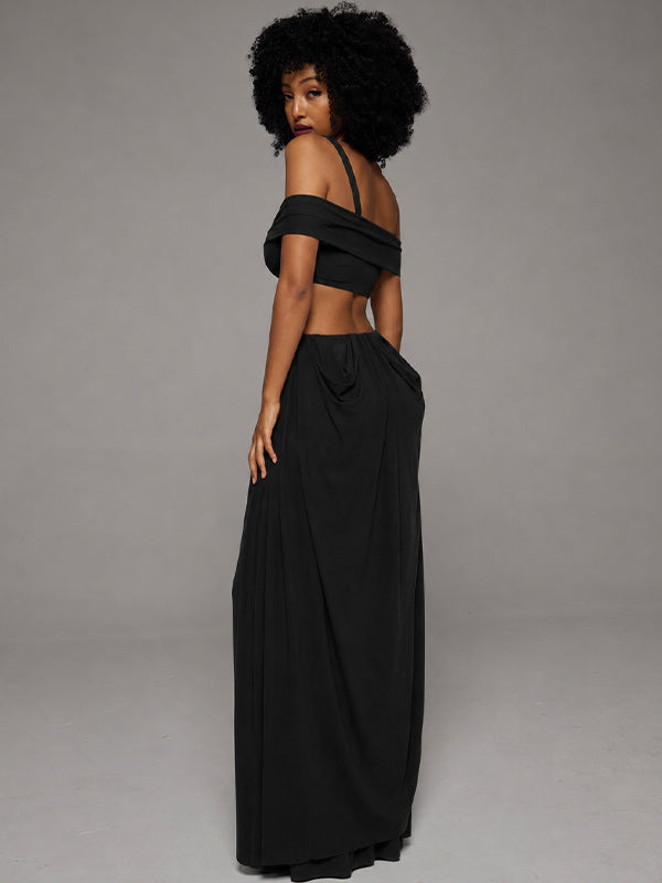 Off-Shoulder Cutout Maxi Dress