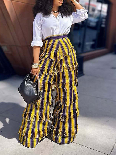 Fringe Stripe Pants