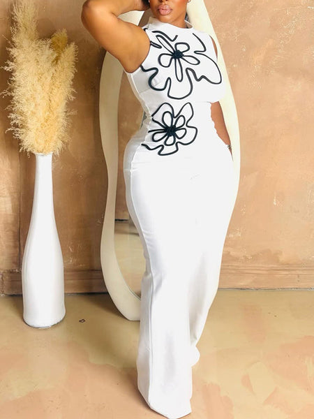 Floral Sleeveless Jumpsuit