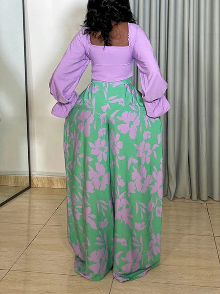 Tied Top & Wide-Leg Pants Set
