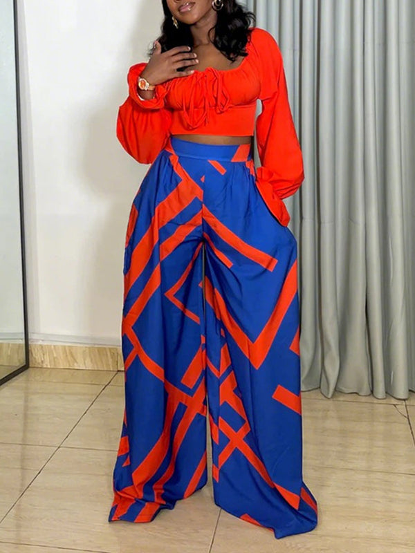 Tied Top & Wide-Leg Pants Set