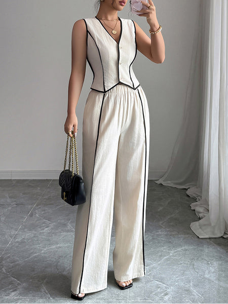 Piping Vest & Pants Set