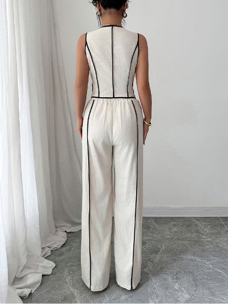 Piping Vest & Pants Set